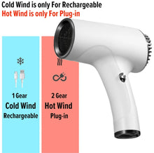 Load image into Gallery viewer, 2600mAh Cordless Anion Blow Dryer Portable Hair Dryer 40/500W USB Rechargeable Powerful 2 Gears - White_4
