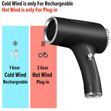 Load image into Gallery viewer, 2600mAh Cordless Anion Blow Dryer Portable Hair Dryer 40/500W USB Rechargeable Powerful 2 Gears - Black_1
